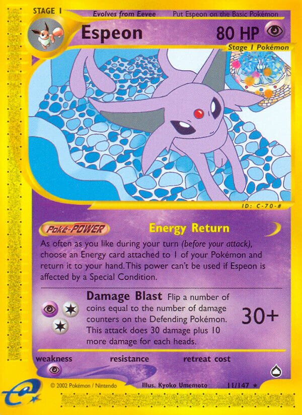 Espeon 011/186 — Aquapolis (English Pokémon TCG card)