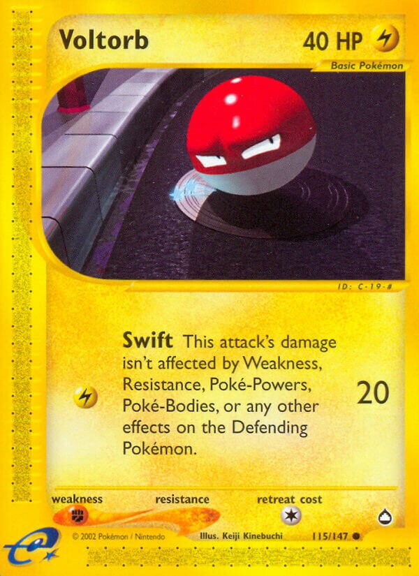 Voltorb 115/186 — Aquapolis (English Pokémon TCG card)