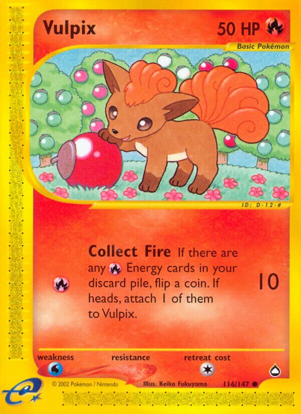 Vulpix 116/186 — Aquapolis (English Pokémon TCG card)