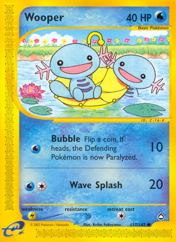 Wooper 117/186 — Aquapolis (English Pokémon TCG card)