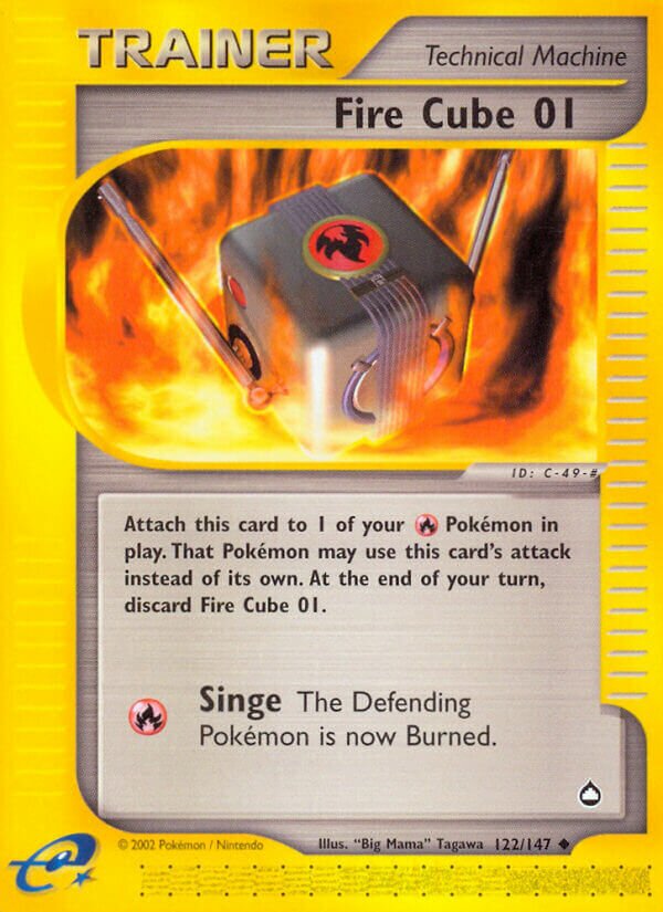 Fire Cube 01 122/186 — Aquapolis (English Pokémon TCG card)