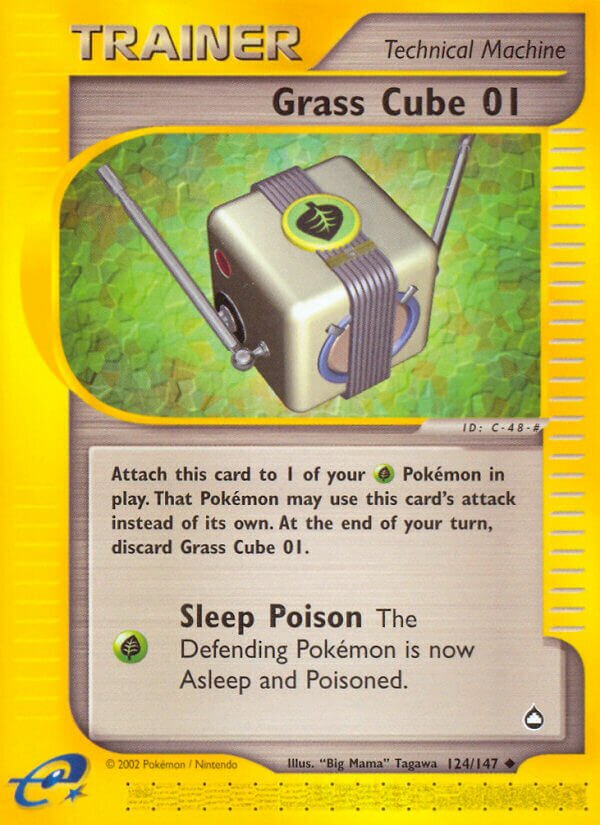 Grass Cube 01 124/186 — Aquapolis (English Pokémon TCG card)