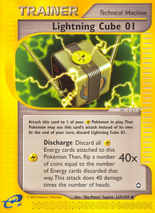 Lightning Cube 01 127/186 — Aquapolis (English Pokémon TCG card)