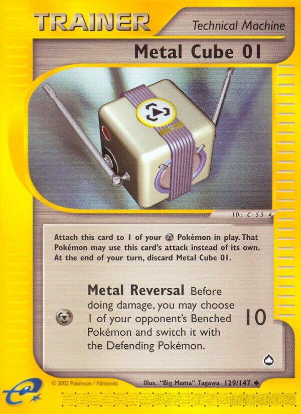 Metal Cube 01 129/186 — Aquapolis (English Pokémon TCG card)