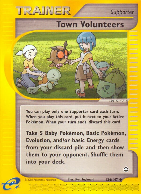 Town Volunteers 136/186 — Aquapolis (English Pokémon TCG card)