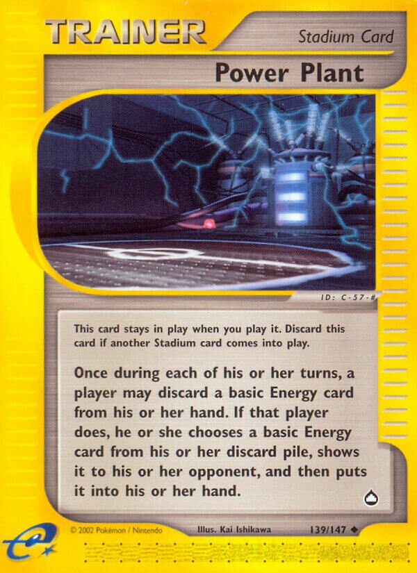 Power Plant 139/186 — Aquapolis (English Pokémon TCG card)