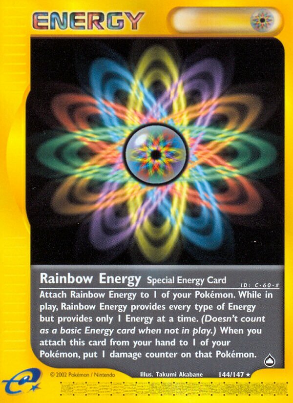 Rainbow Energy 144/186 — Aquapolis (English Pokémon TCG card)