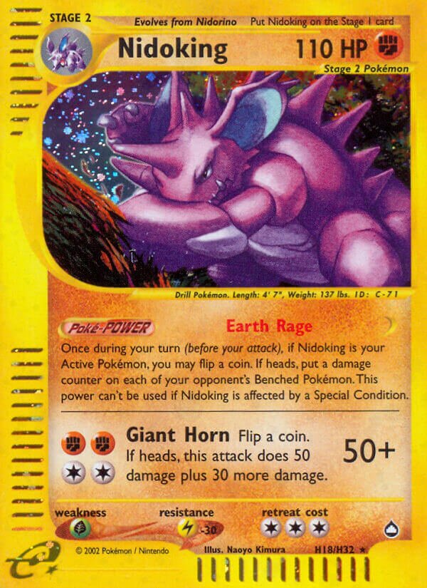 Nidoking H18 — Aquapolis (English Pokémon TCG card)