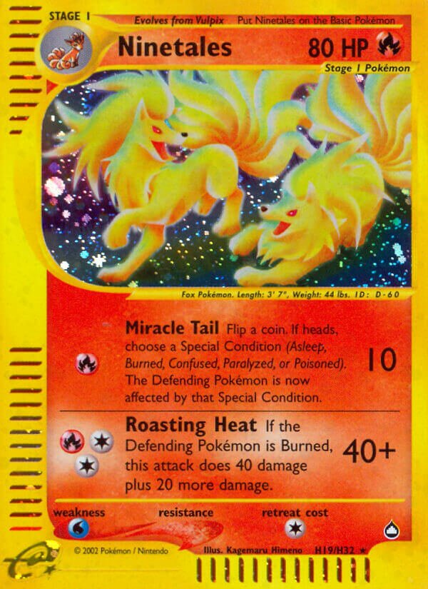 Ninetales H19 — Aquapolis (English Pokémon TCG card)