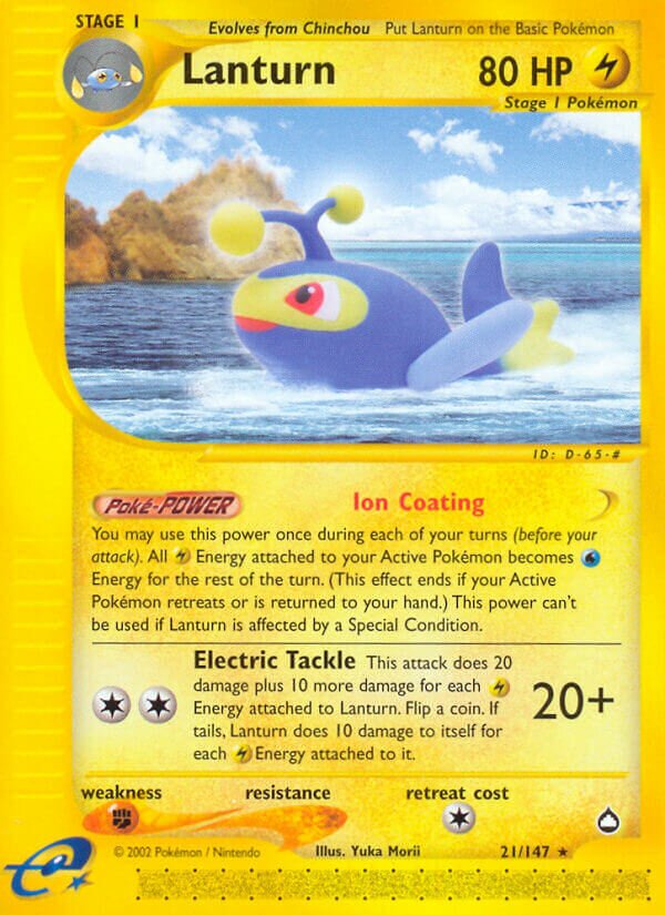 Lanturn 021/186 — Aquapolis (English Pokémon TCG card)