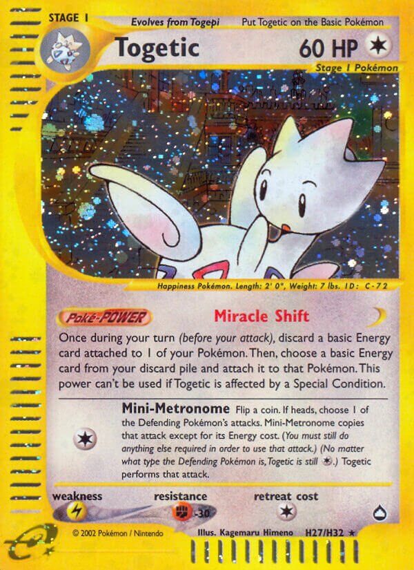 Togetic H27 — Aquapolis (English Pokémon TCG card)