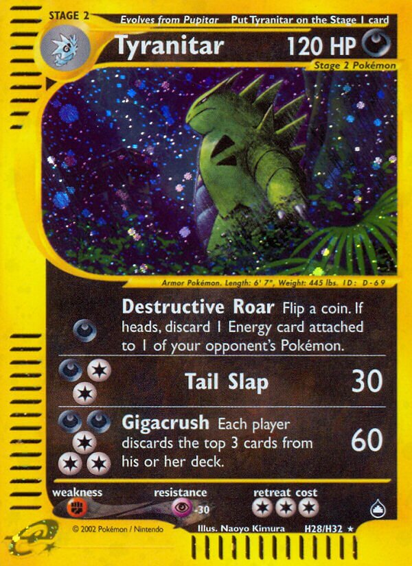 Tyranitar H28 — Aquapolis (English Pokémon TCG card)