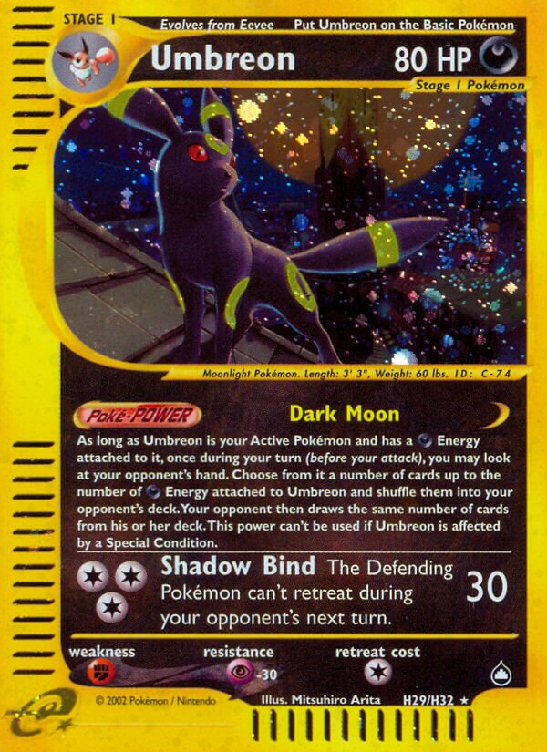 Umbreon H29 — Aquapolis (English Pokémon TCG card)