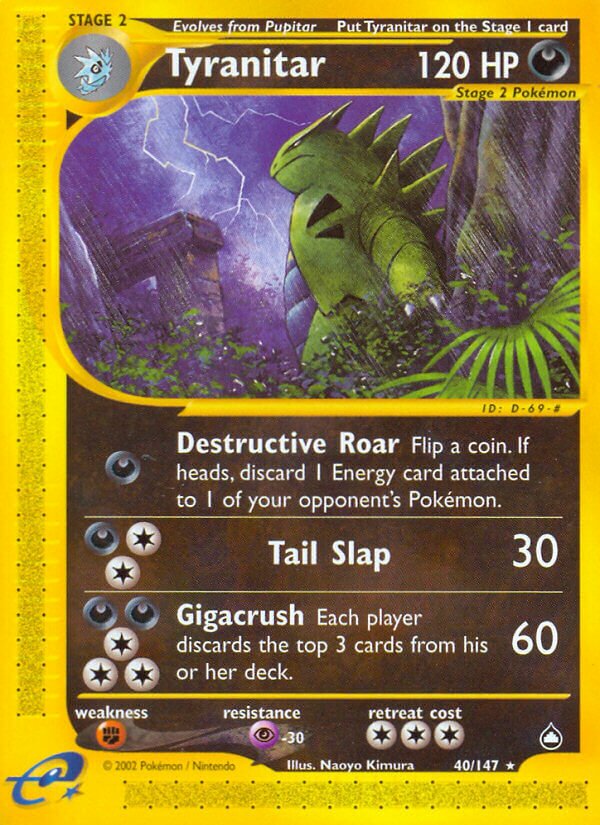 Tyranitar 040/186 — Aquapolis (English Pokémon TCG card)