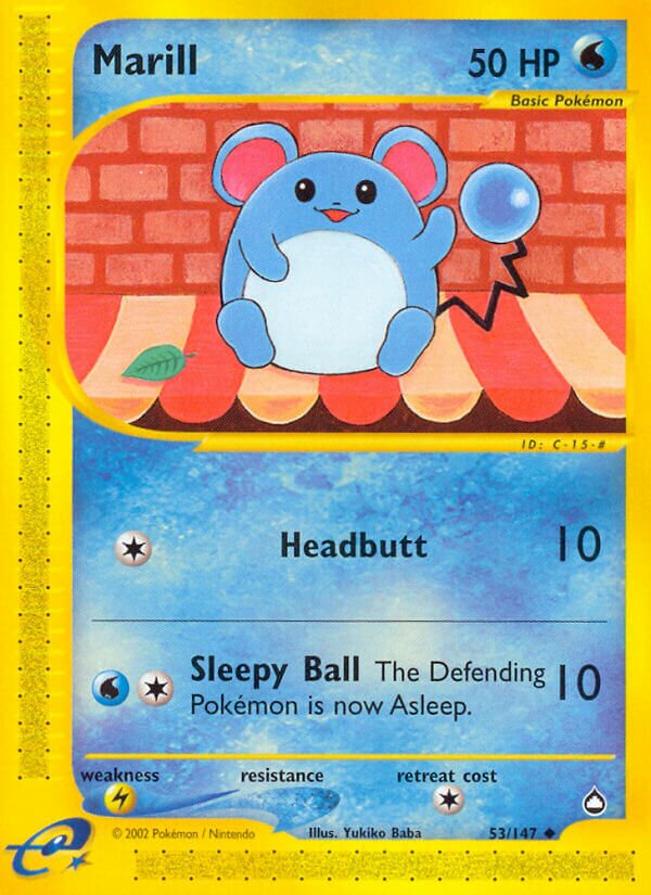 Marill 053/186 — Aquapolis (English Pokémon TCG card)