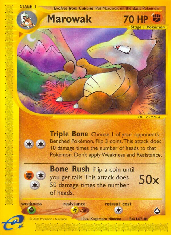 Marowak 054/186 — Aquapolis (English Pokémon TCG card)