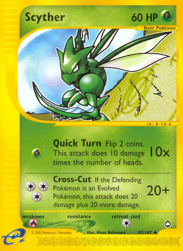 Scyther 057/186 — Aquapolis (English Pokémon TCG card)