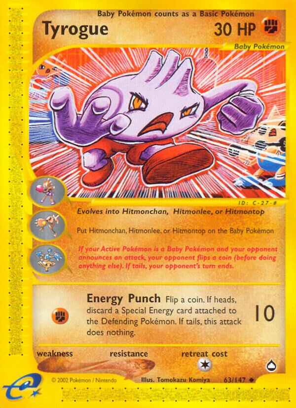 Tyrogue 063/186 — Aquapolis (English Pokémon TCG card)