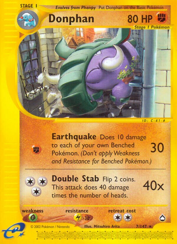 Donphan 007/186 — Aquapolis (English Pokémon TCG card)