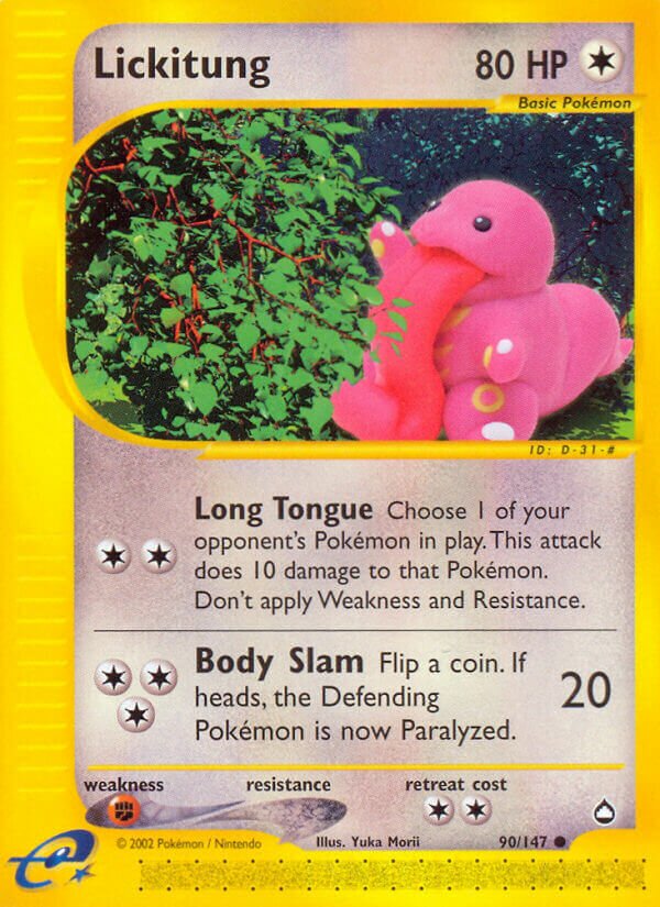 Lickitung 090/186 — Aquapolis (English Pokémon TCG card)