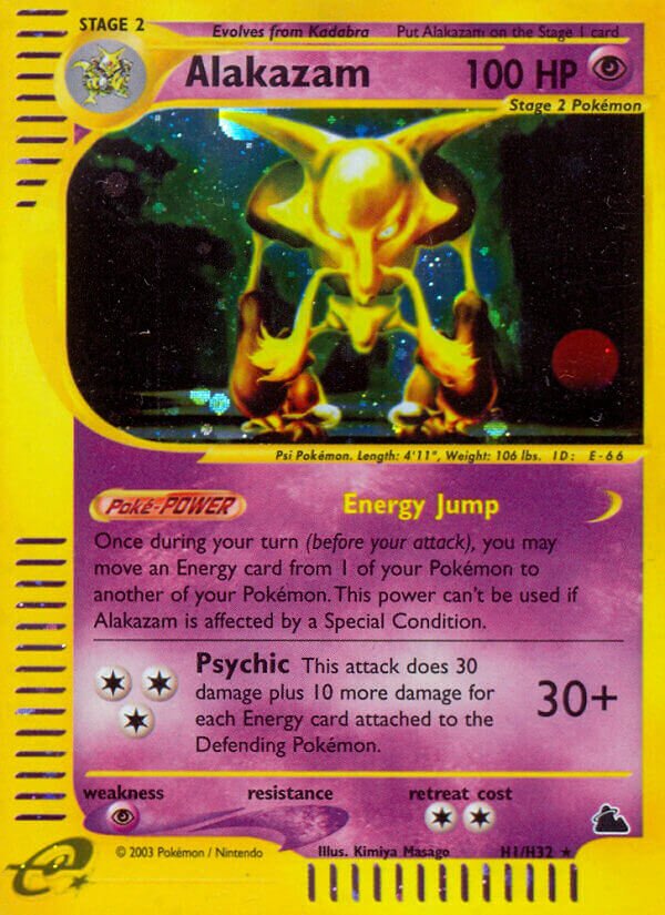 Alakazam H1 — Skyridge (English Pokémon TCG card)
