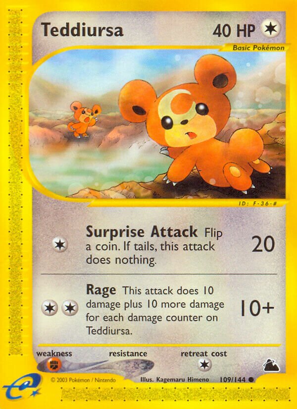 Teddiursa 109/182 — Skyridge (English Pokémon TCG card)