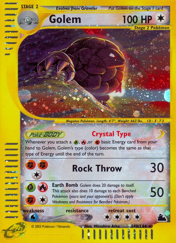 Golem 148/182 — Skyridge (English Pokémon TCG card)