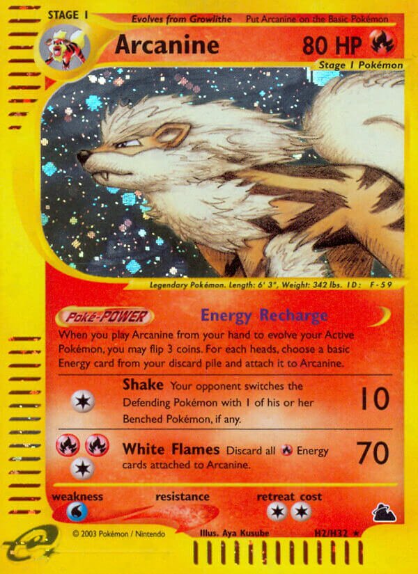 Arcanine H2 — Skyridge (English Pokémon TCG card)