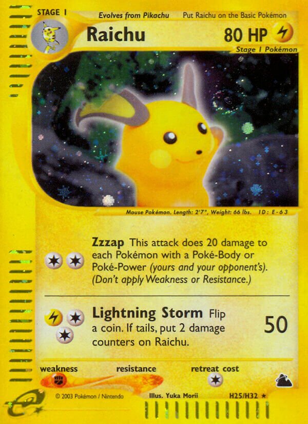 Raichu H23 — Skyridge (English Pokémon TCG card)