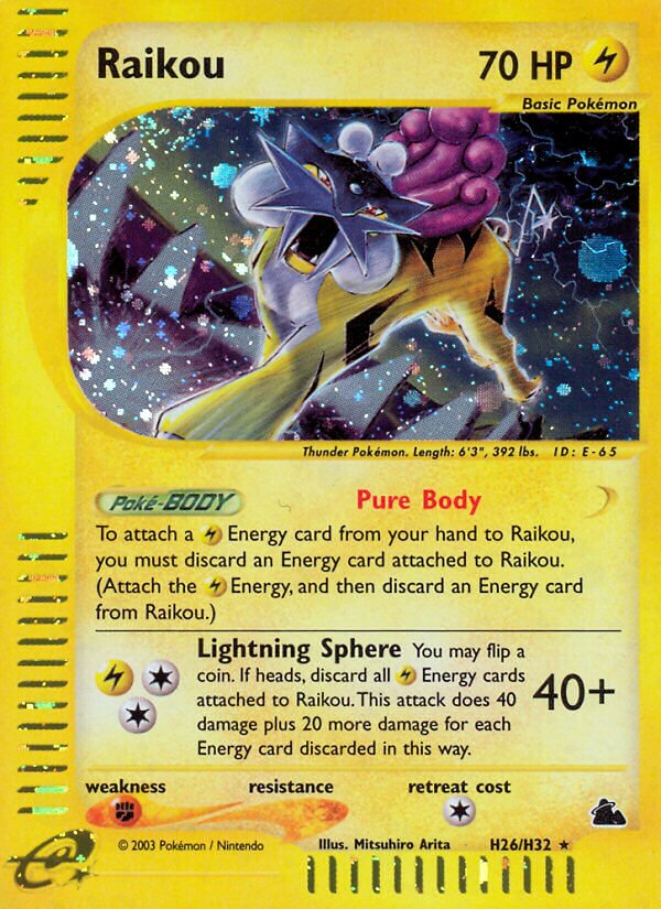 Raikou H24 — Skyridge (English Pokémon TCG card)