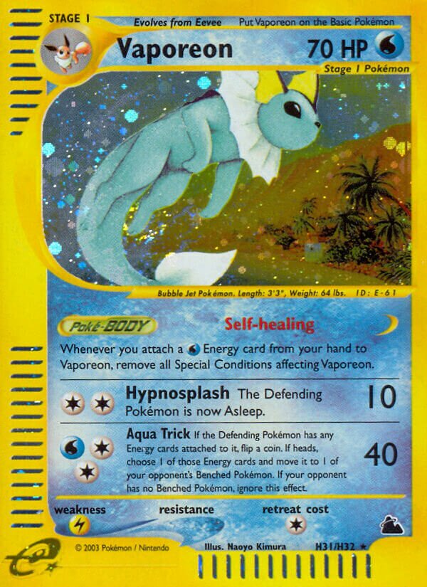 Vaporeon H29 — Skyridge (English Pokémon TCG card)