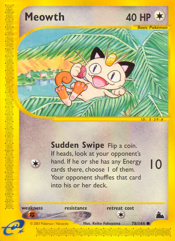 Meowth 078/182 — Skyridge (English Pokémon TCG card)