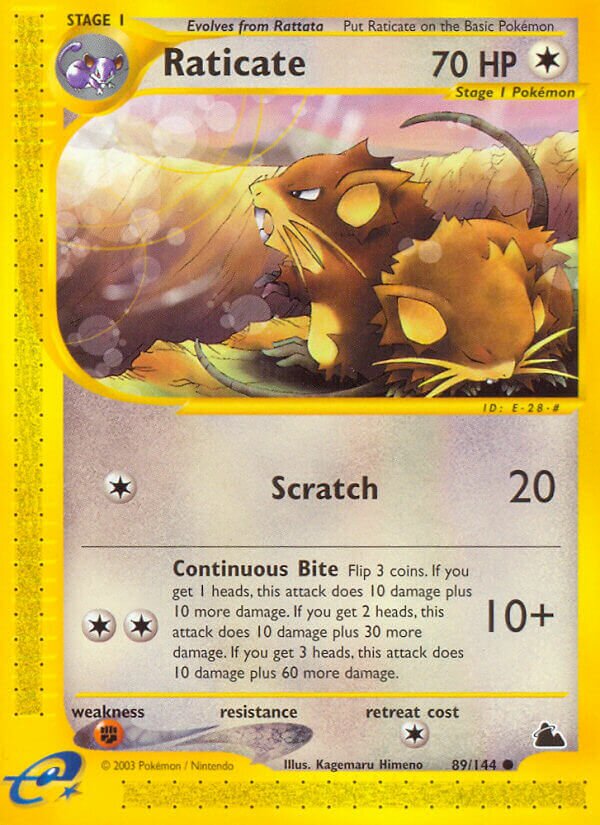 Raticate 089/182 — Skyridge (English Pokémon TCG card)