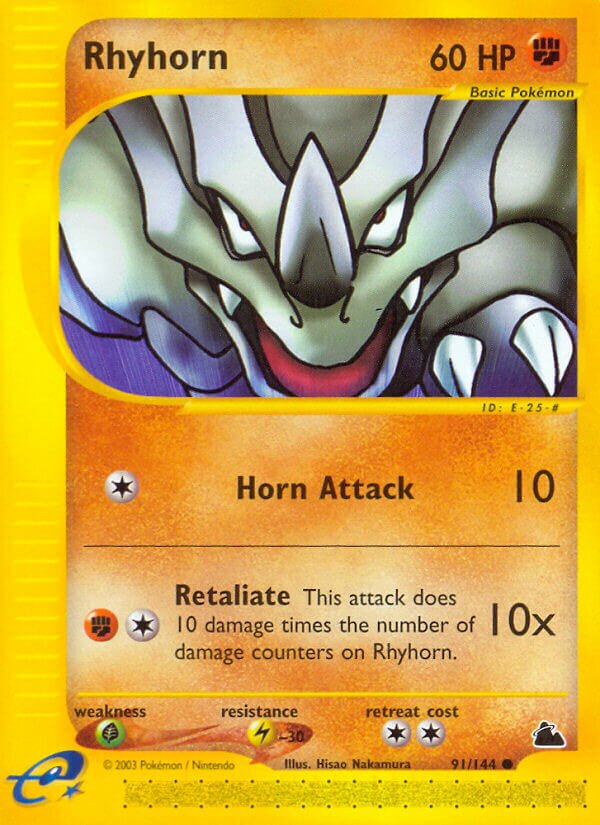 Rhyhorn 091/182 — Skyridge (English Pokémon TCG card)