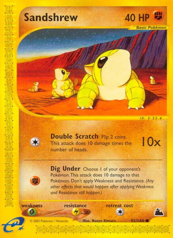 Sandshrew 092/182 — Skyridge (English Pokémon TCG card)