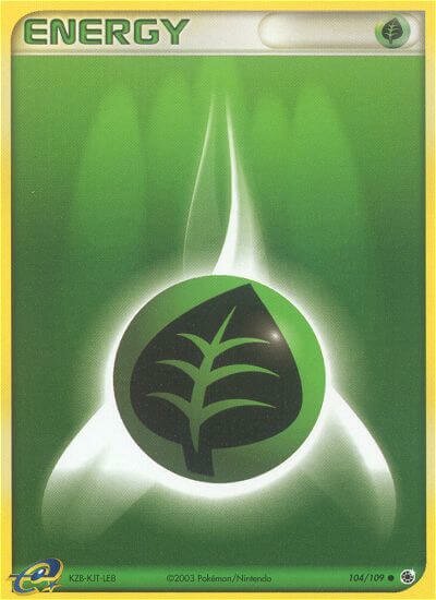 Grass Energy 104/109 — EX Ruby & Sapphire (English Pokémon TCG card)
