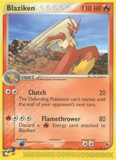 Blaziken 015/109 — EX Ruby & Sapphire (English Pokémon TCG card)