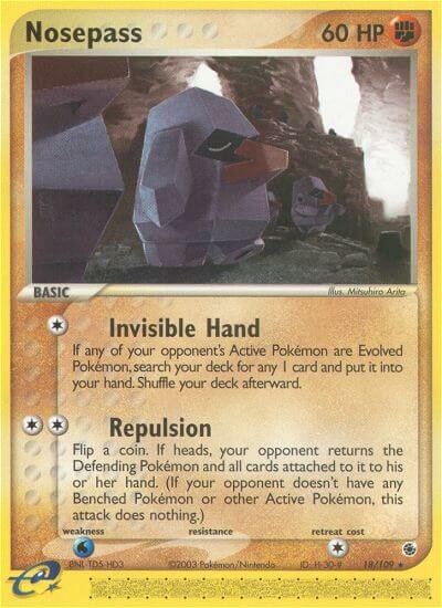 Nosepass 018/109 — EX Ruby & Sapphire (English Pokémon TCG card)