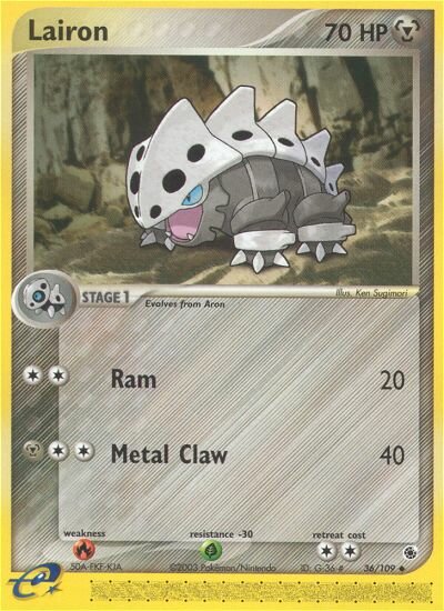 Lairon 036/109 — EX Ruby & Sapphire (English Pokémon TCG card)