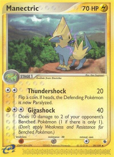 Manectric 039/109 — EX Ruby & Sapphire (English Pokémon TCG card)