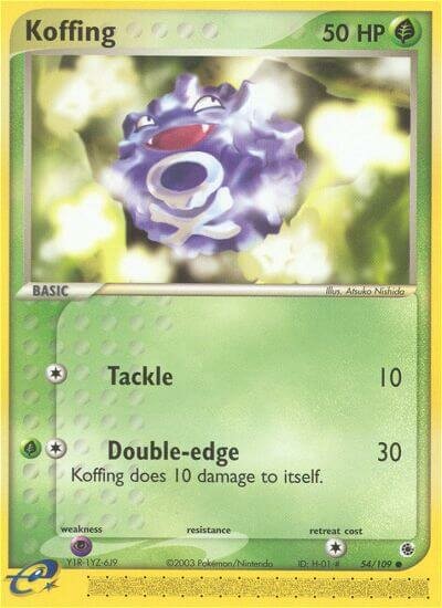 Koffing 054/109 — EX Ruby & Sapphire (English Pokémon TCG card)