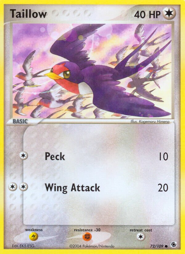 Taillow 072/109 — EX Ruby & Sapphire (English Pokémon TCG card)
