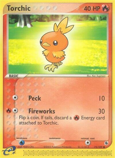 Torchic 073/109 — EX Ruby & Sapphire (English Pokémon TCG card)