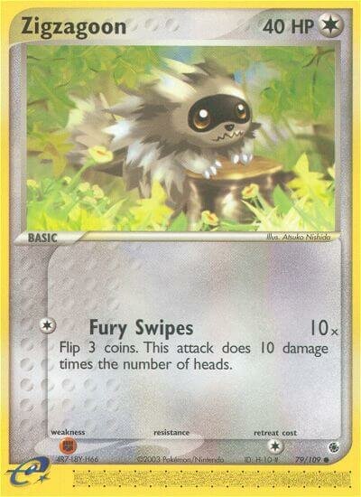 Zigzagoon 079/109 — EX Ruby & Sapphire (English Pokémon TCG card)