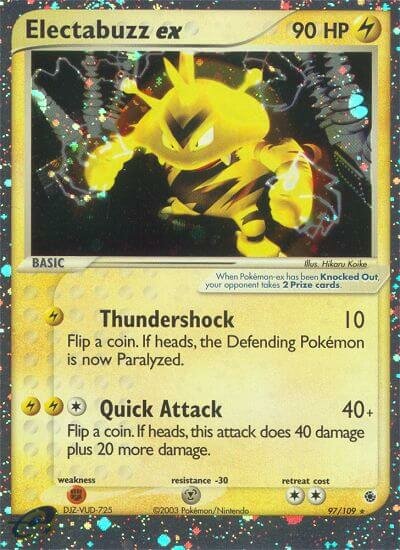 Electabuzz ex 097/109 — EX Ruby & Sapphire (English Pokémon TCG card)