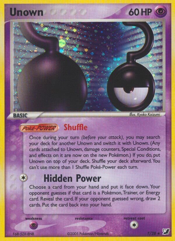 Unown ?/28 — EX Unseen Forces (English Pokémon TCG card)