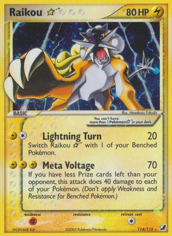 Raikou ☆ 114/117 — EX Unseen Forces (English Pokémon TCG card)
