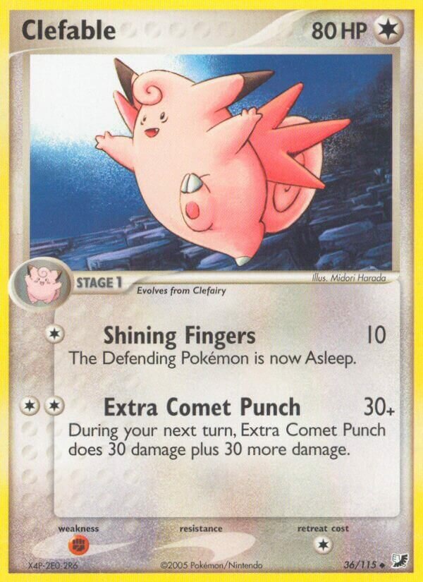 Clefable 036/117 — EX Unseen Forces (English Pokémon TCG card)