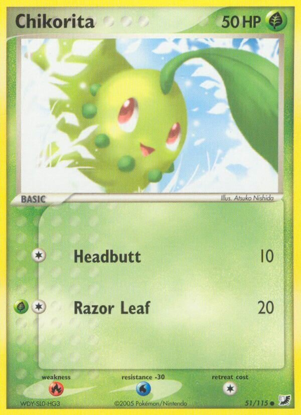 Chikorita 051/117 — EX Unseen Forces (English Pokémon TCG card)