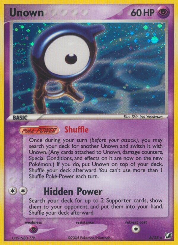 Unown A/28 — EX Unseen Forces (English Pokémon TCG card)